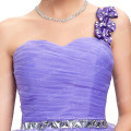 Grace Karin Ladies Beaded One Shoulder Sweetheart Organza Short Lilac Cocktail Dress CL4589-6